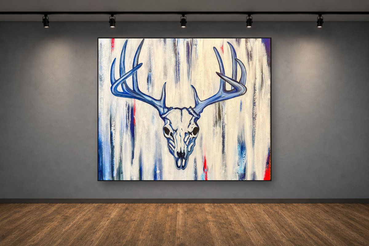 Legacy, an original acrylic painting by Cathy Keith (sold), displayed in a gallery setting